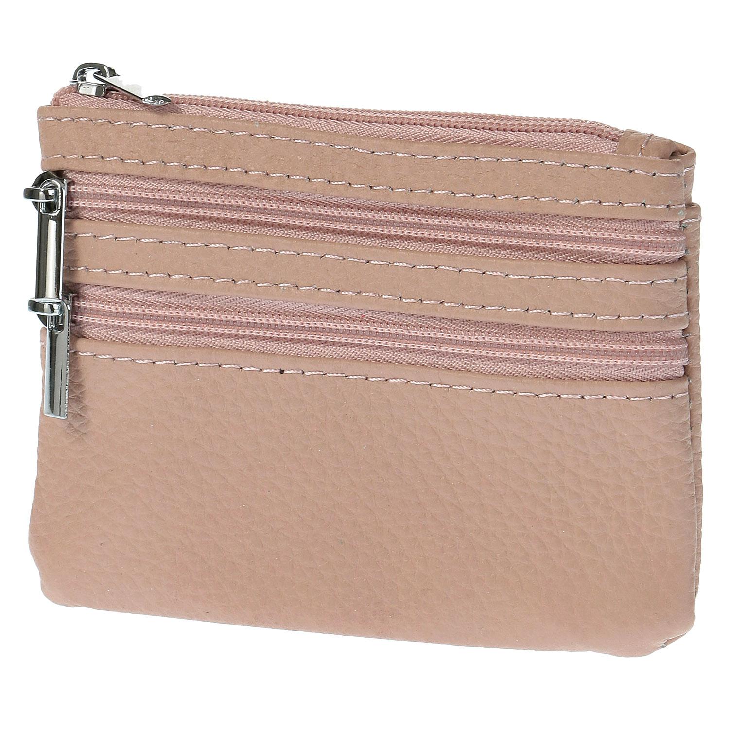 3-compartment zippered coin purse