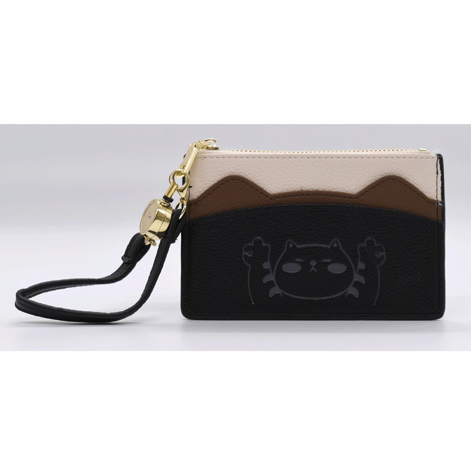 Cat-shaped embossed card case