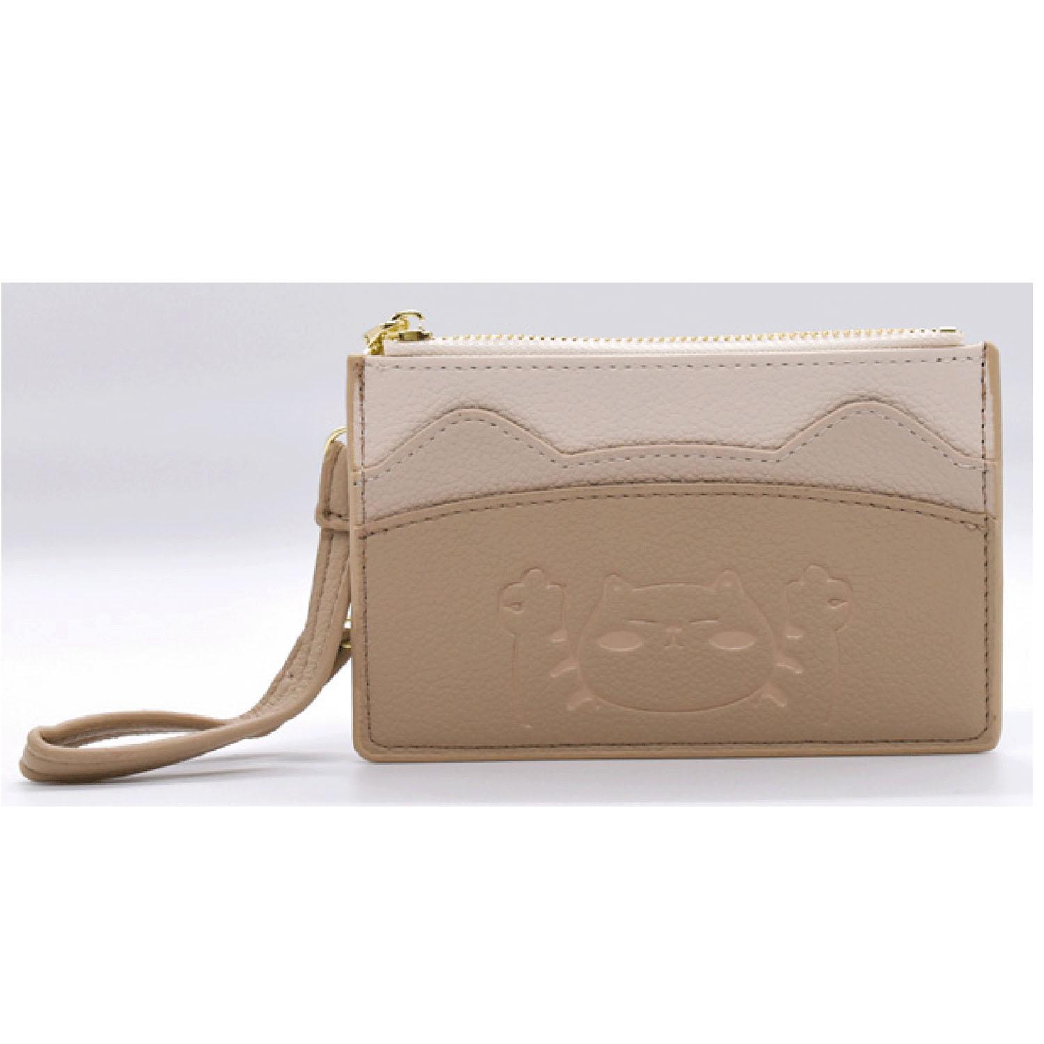 Cat-shaped embossed card case