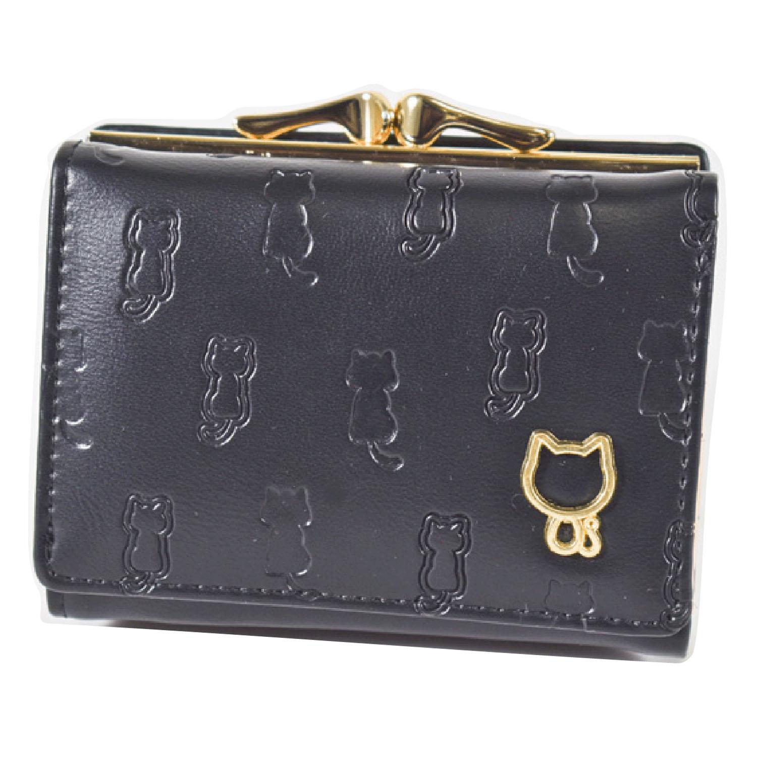 Cat-shaped embossed folding wallet