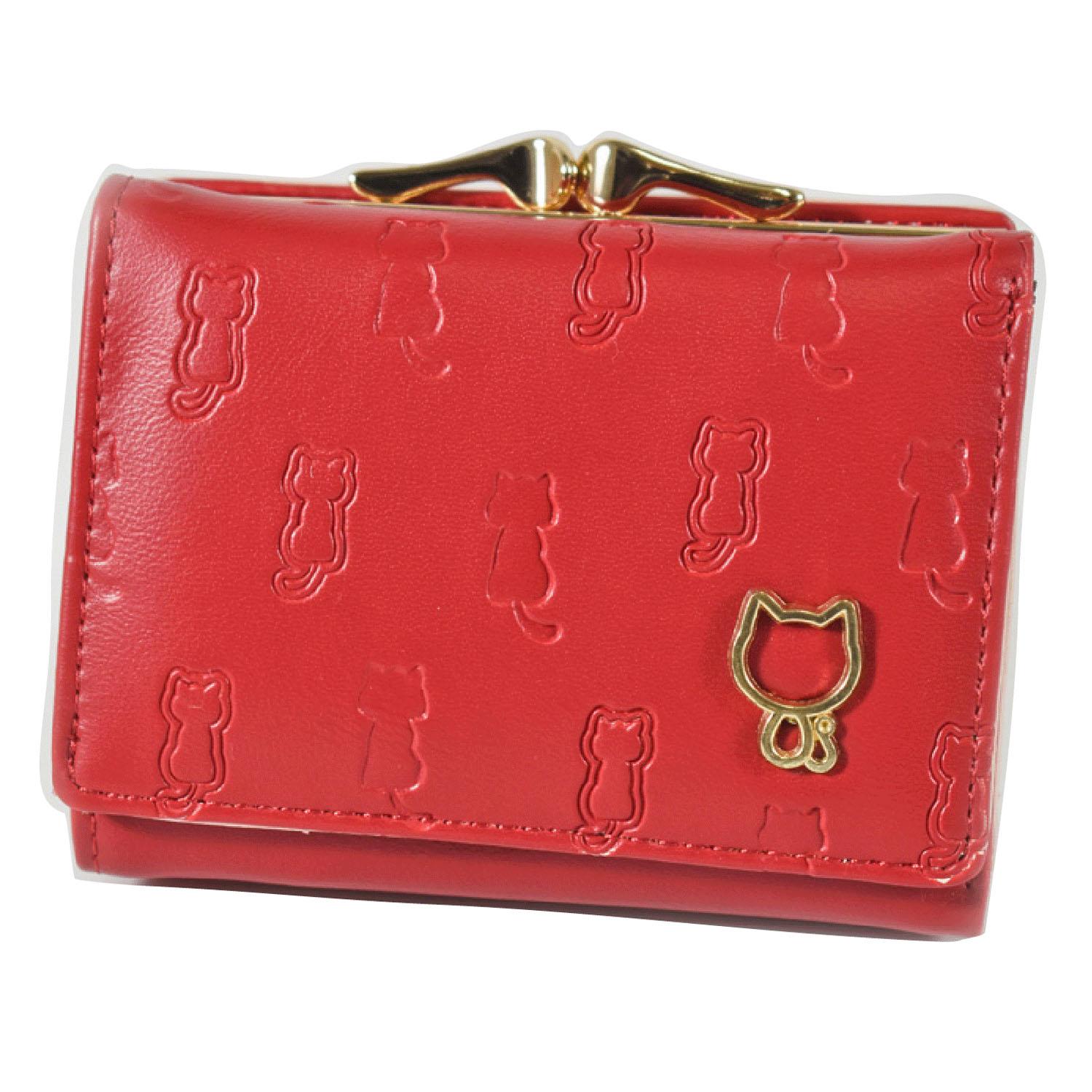 Cat-shaped embossed folding wallet