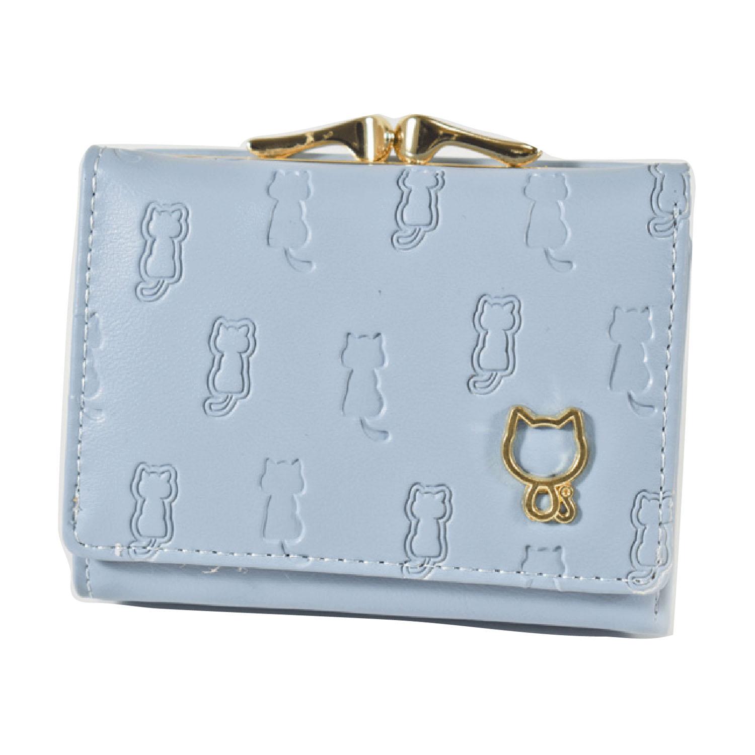 Cat-shaped embossed folding wallet