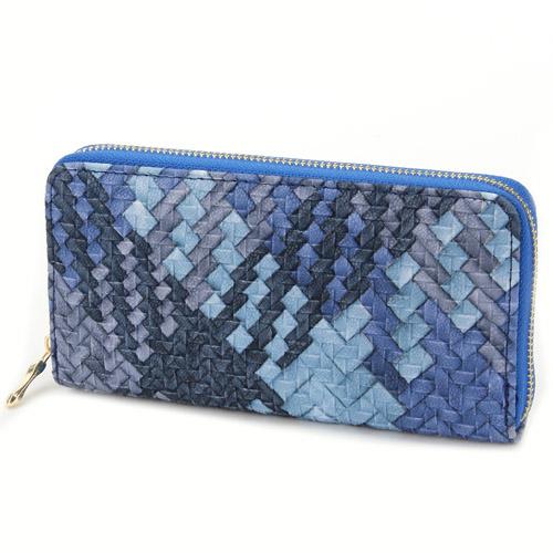 Mesh Print Round Zipper Long Wallet