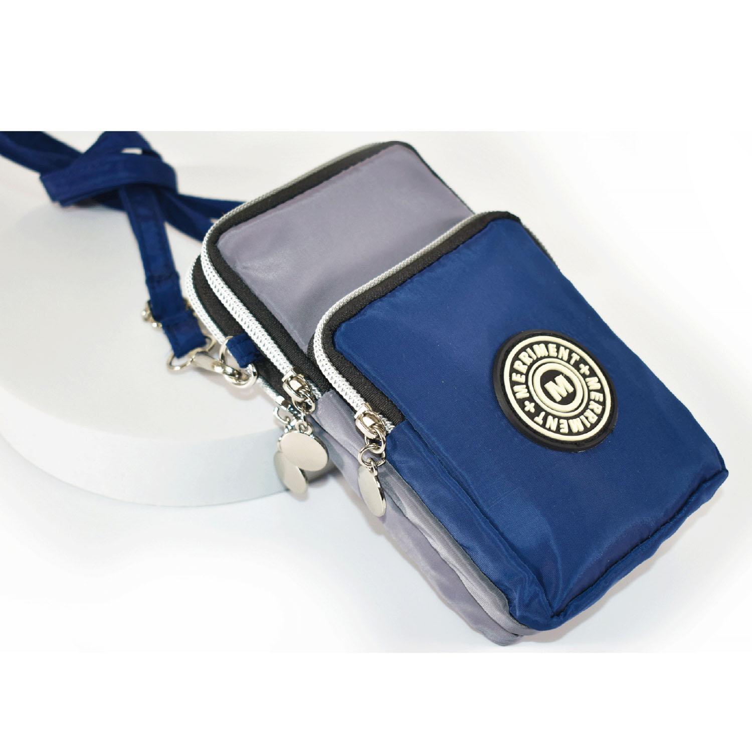 MERRIMENT Vertical Two-Tone Mini Shoulder Bag - Navy