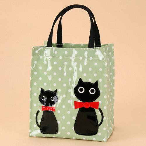 Side Bag S Dot Cat Patch Pattern Mint Green