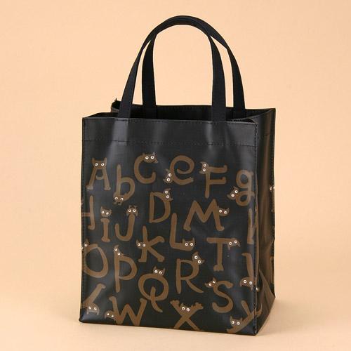 Side Bag S ABC Cat Pattern Black