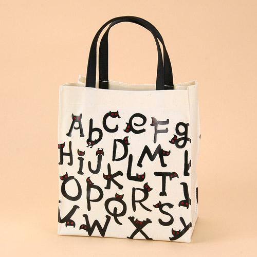 Side Bag S ABC Cat Pattern Beige