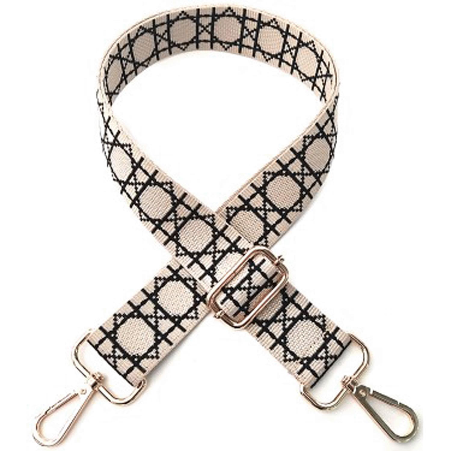 4cm-wide bag strap with geometric pattern