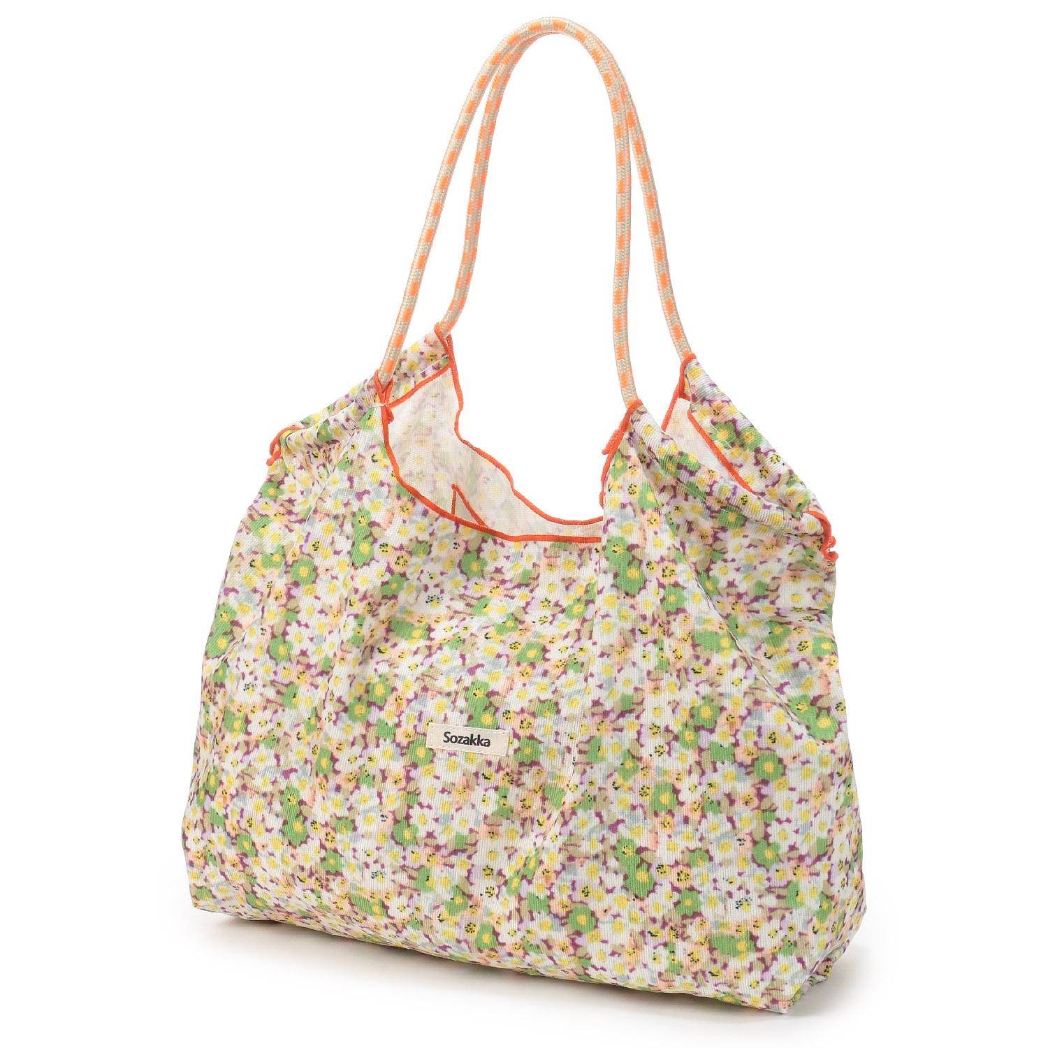 Printed 2-Way Tote Bag - Yellow Floral