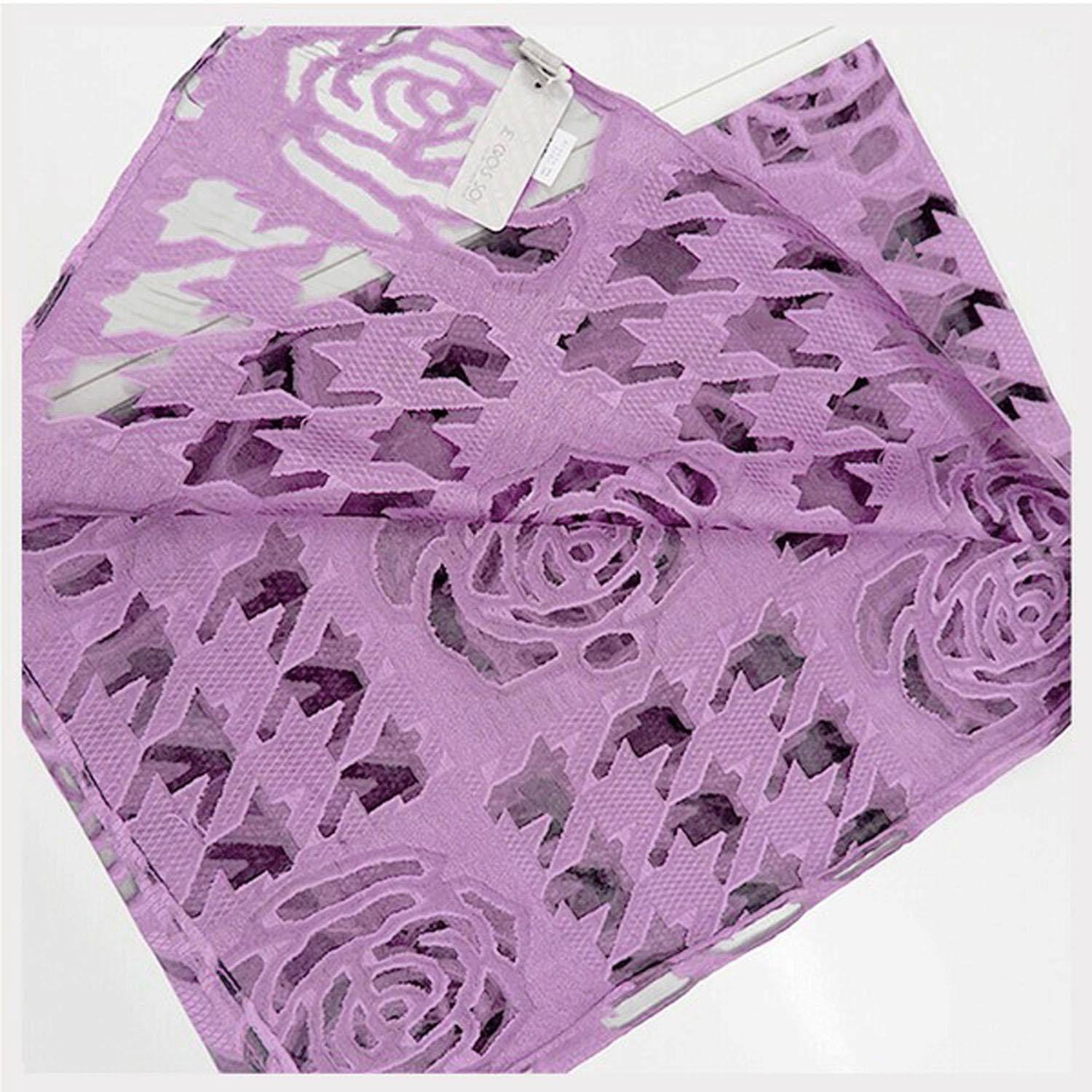 Opal Organza Stole with Rose Pattern in Pink