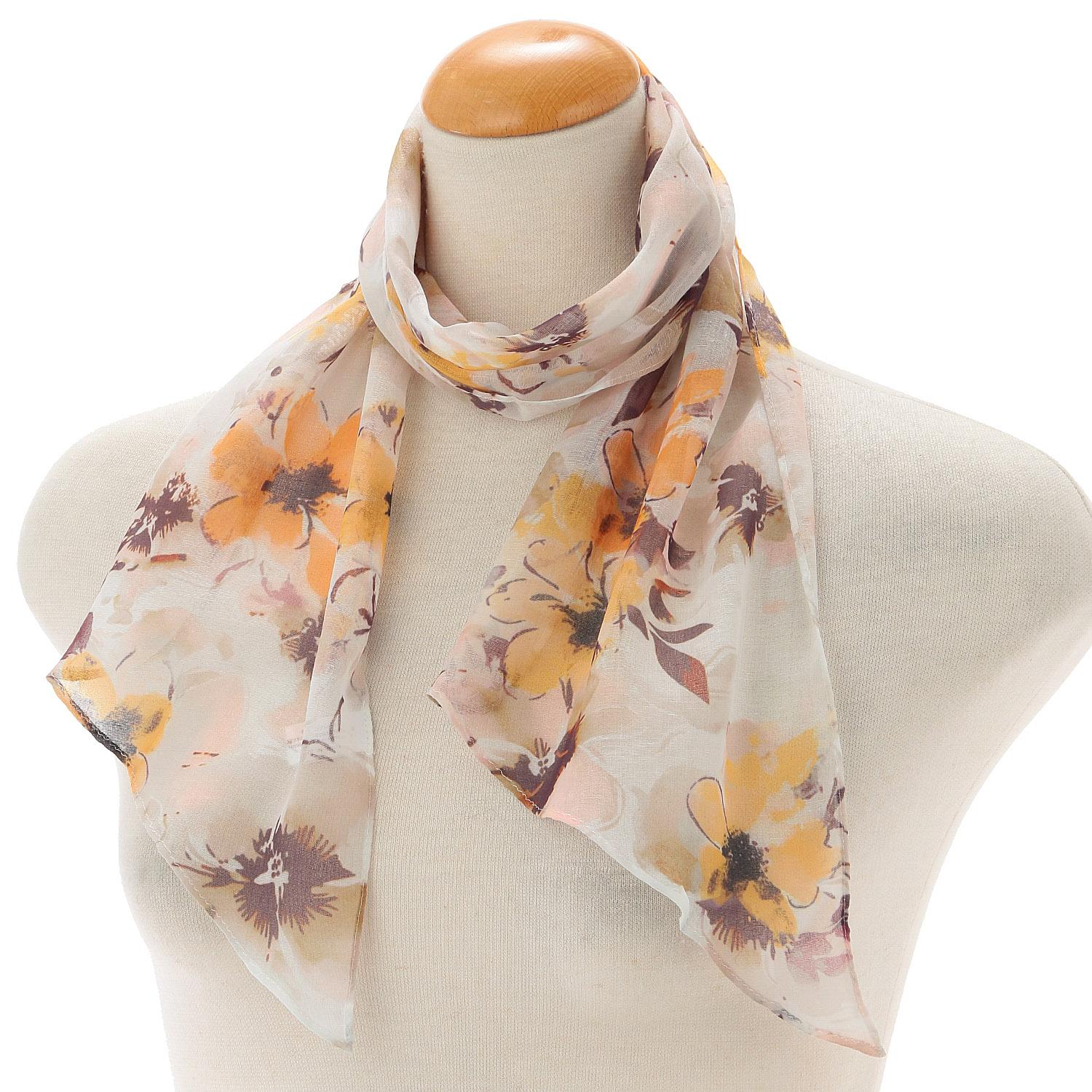 Floral-Print Pointed-Tip Stole
