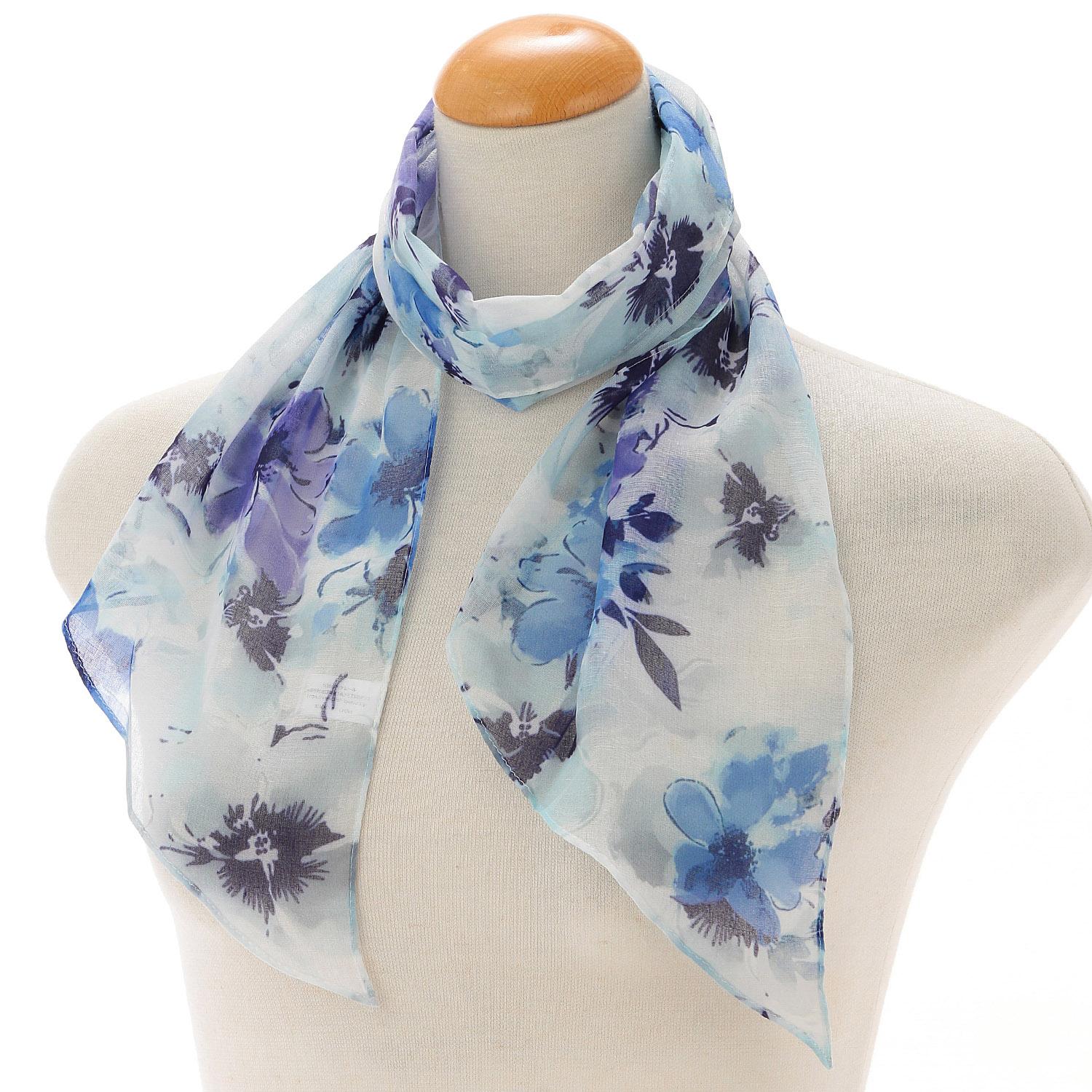 Floral-Print Pointed-Tip Stole