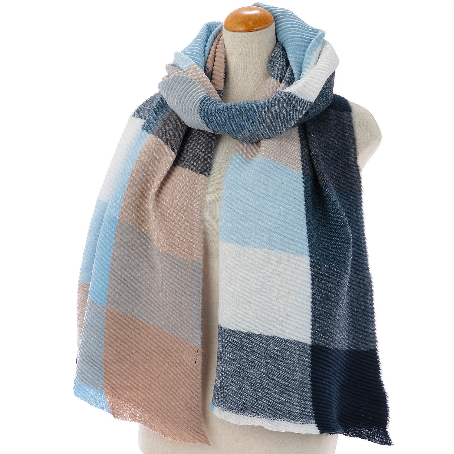 Checkered Pleated Stole