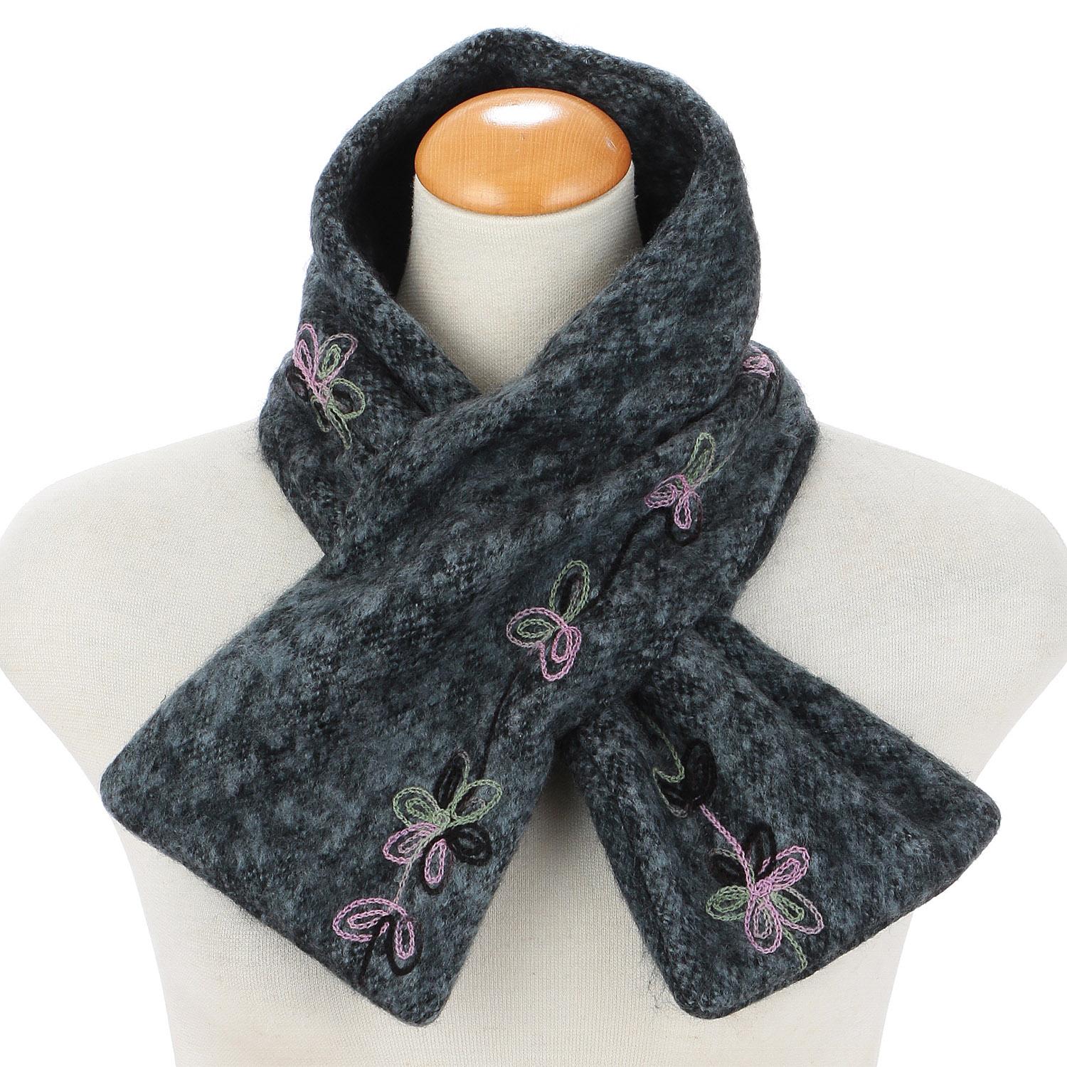 Indian-made Embroidered Insert Scarf Flower
