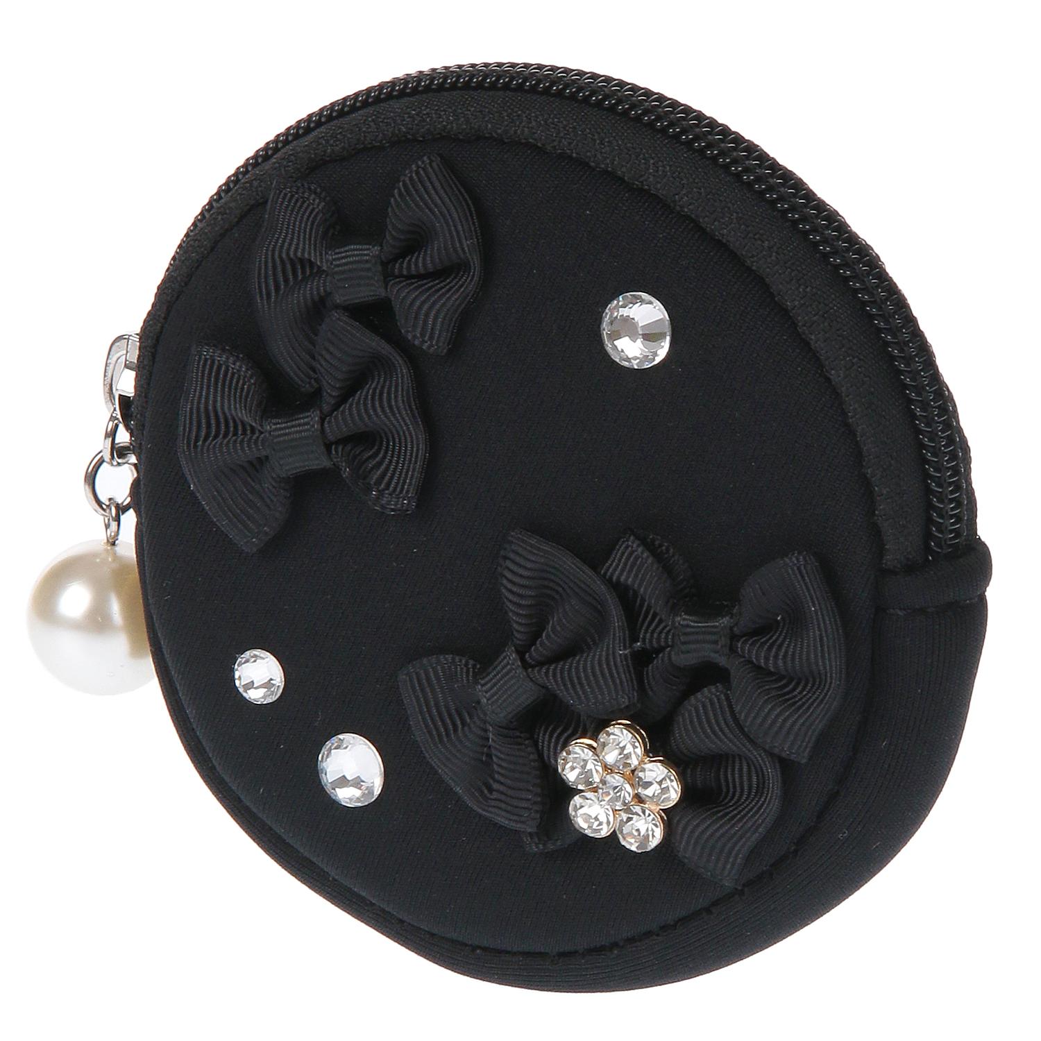 Neoprene Round Mini Pouch with Ribbon