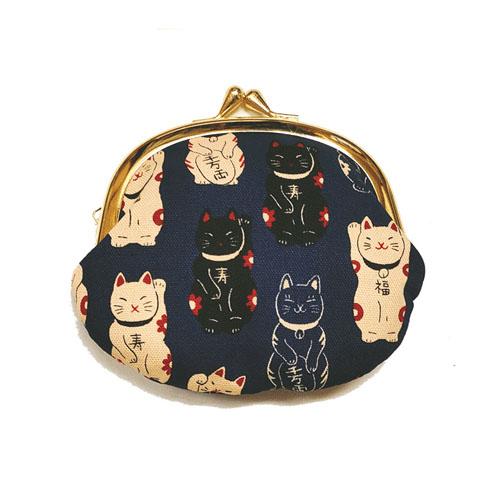 Fortune-Gathering Lucky Cat Coin Purse with 3 Compartments