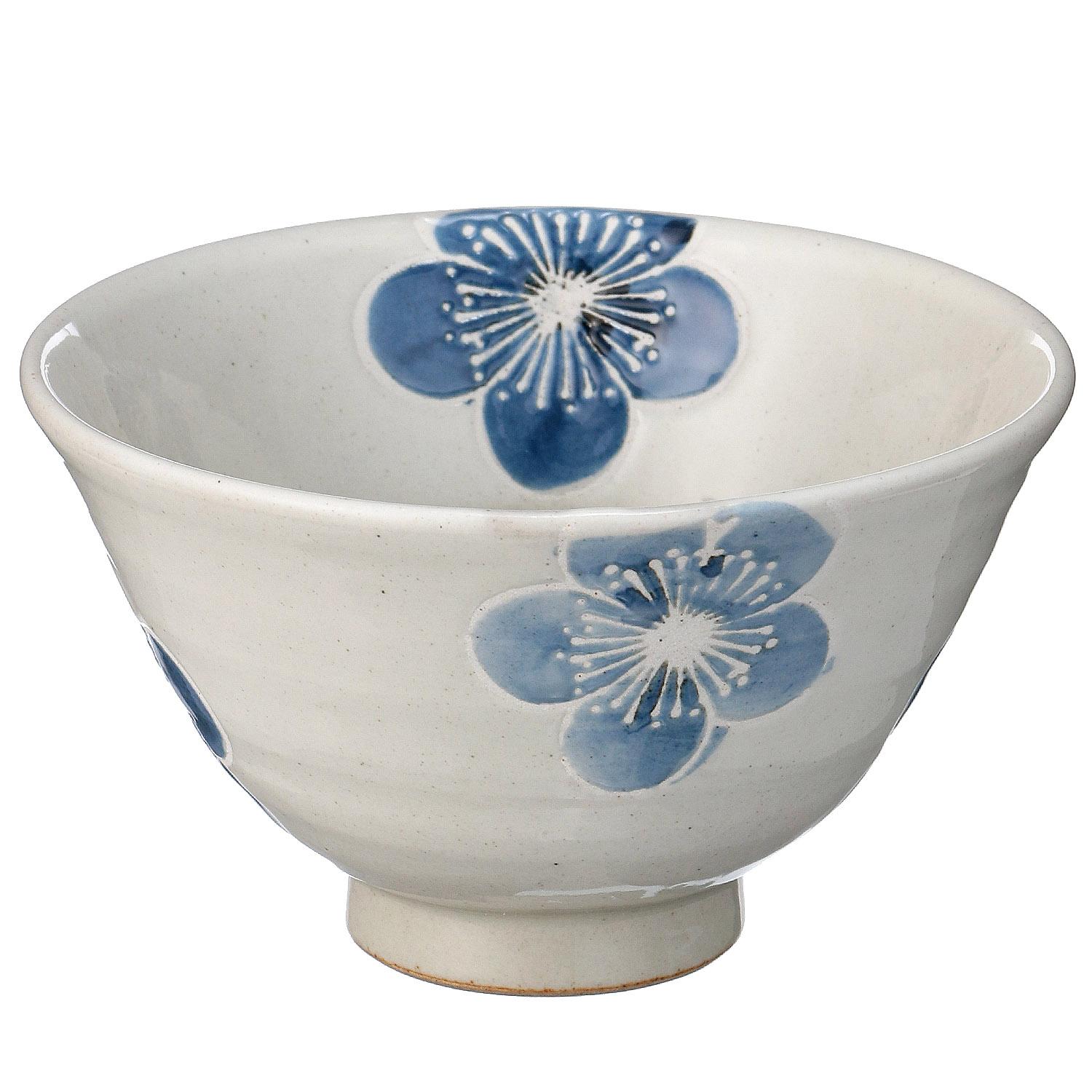 Pink-Glazed Plum Rice Bowl & Tea Cup Set 01 Rice Bowl (Green)