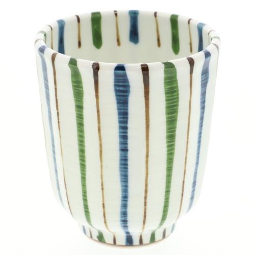 Chamfered Three-Color Ten Grass Teacup Blue × Green