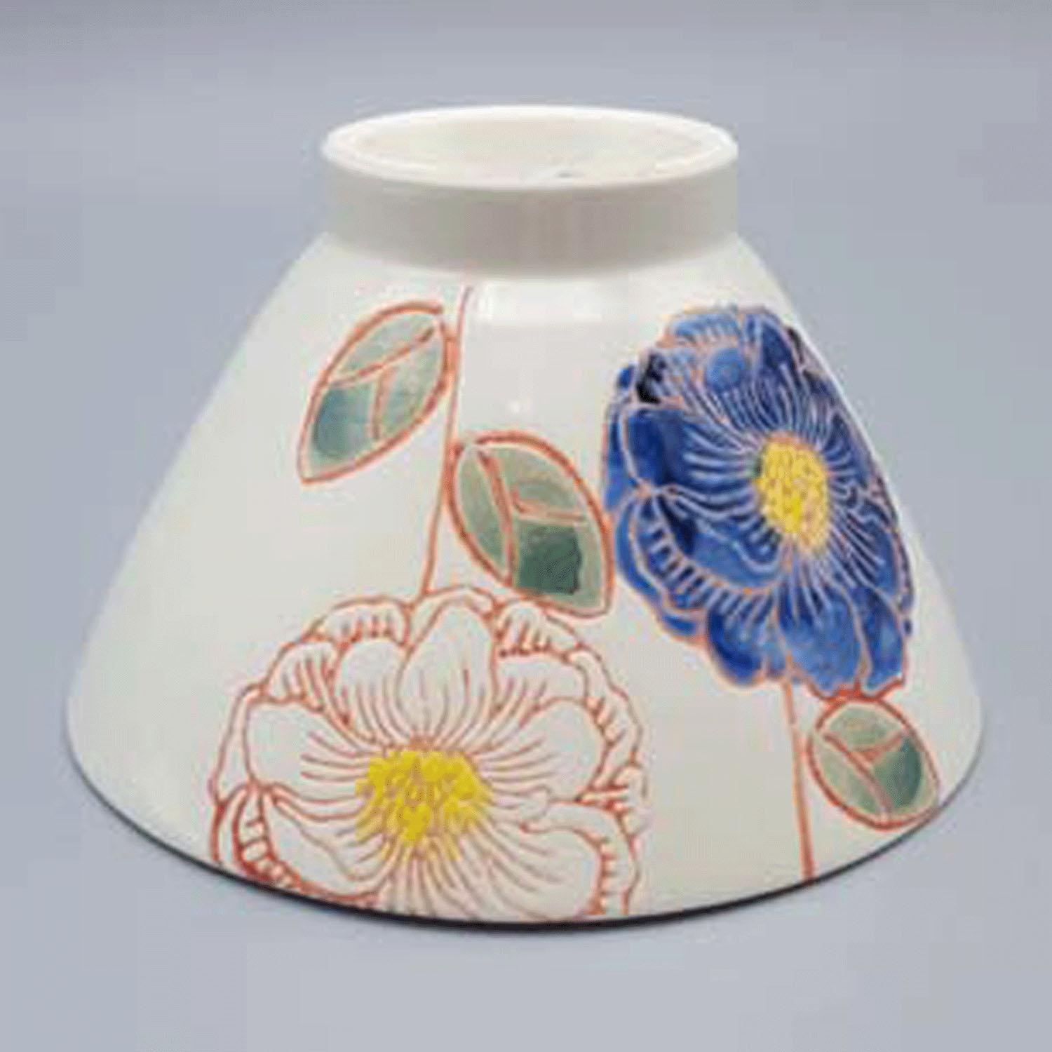 Flower Ornament Rice Bowl・Teacup Rice Bowl Blue