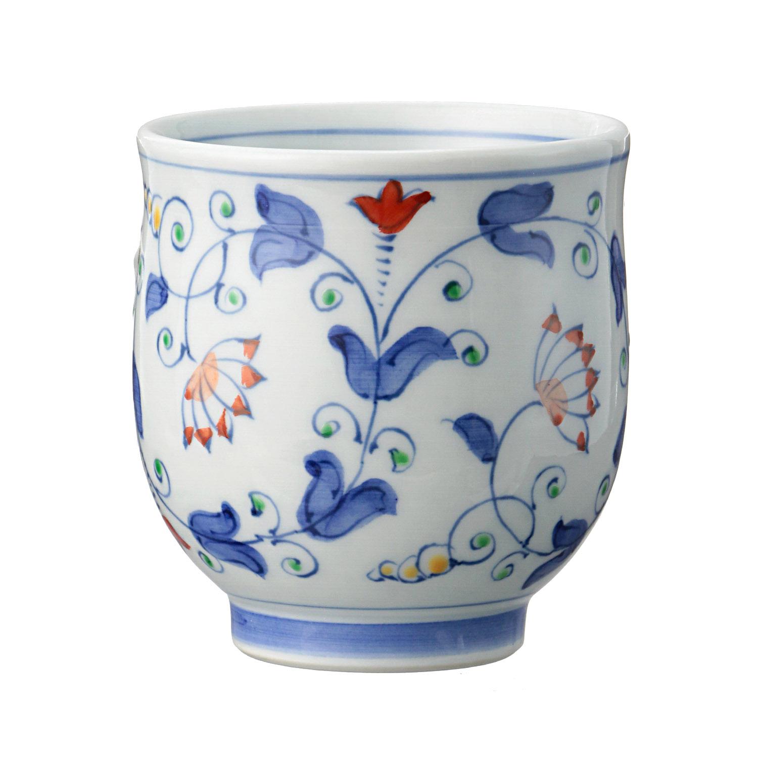 Ivy Pattern Rice Bowl & Teacup (Large & Small)　03＿Teacup Blue (Large)
