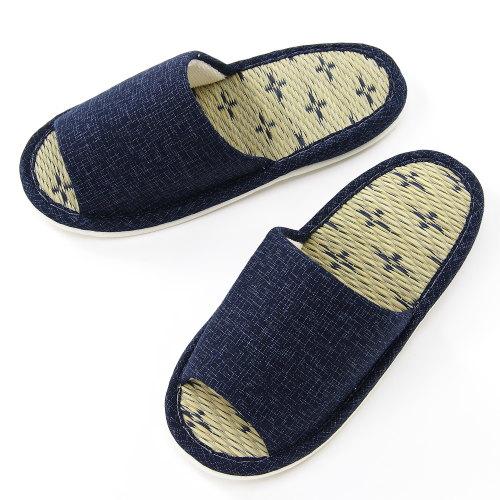 Cross-Pattern Tatami Slippers S