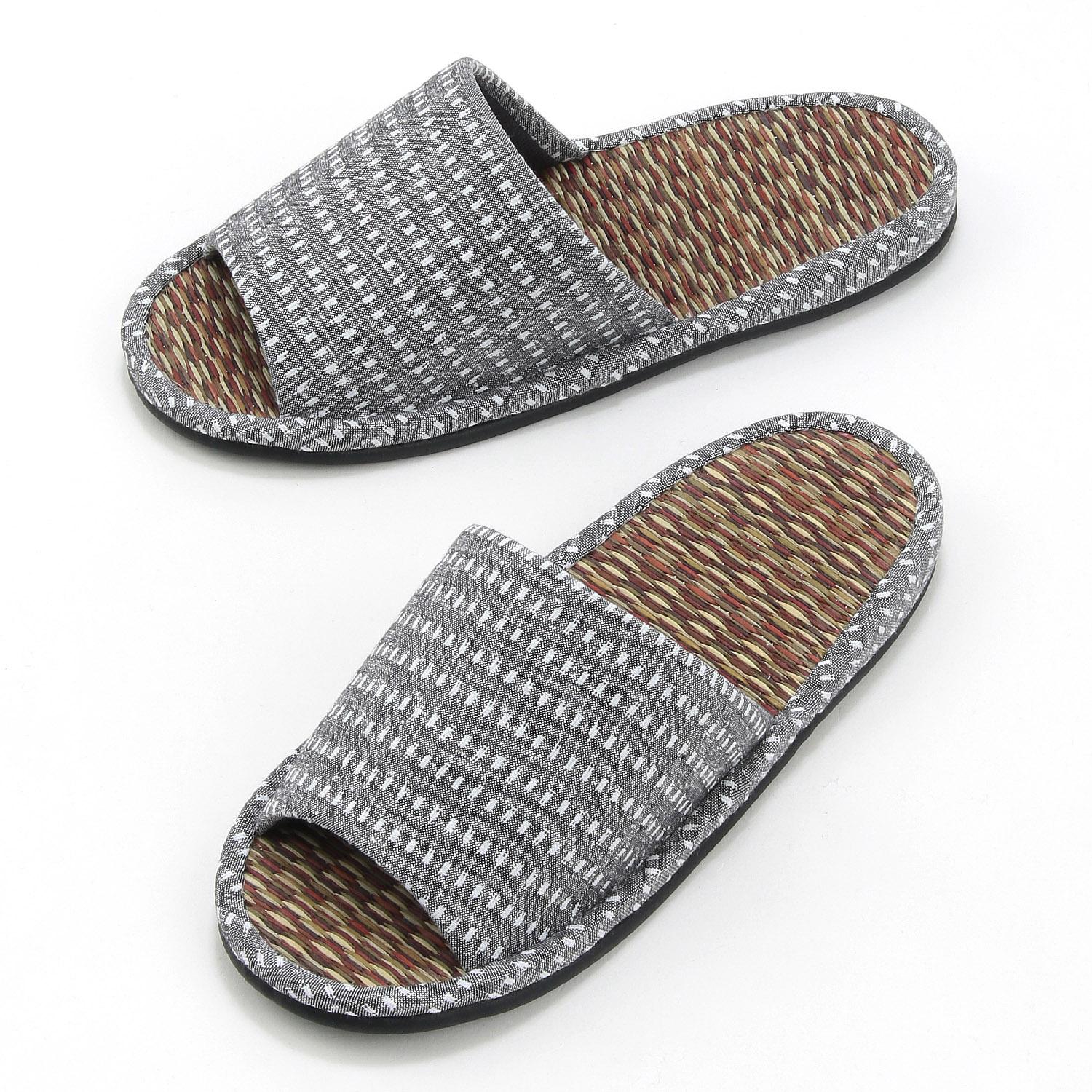 Line Dot Tatami-Style Slippers M