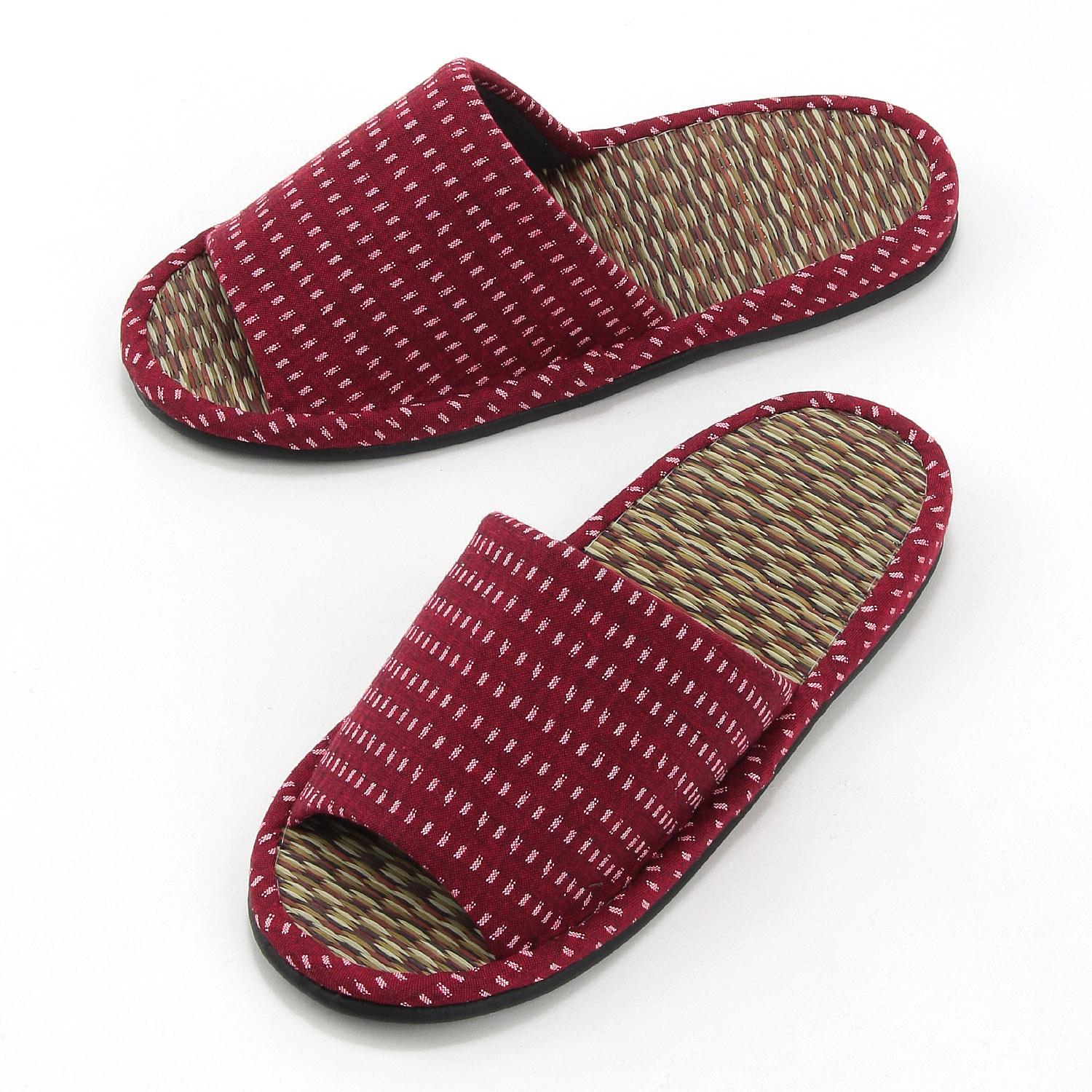 Line Dot Tatami-Style Slippers M