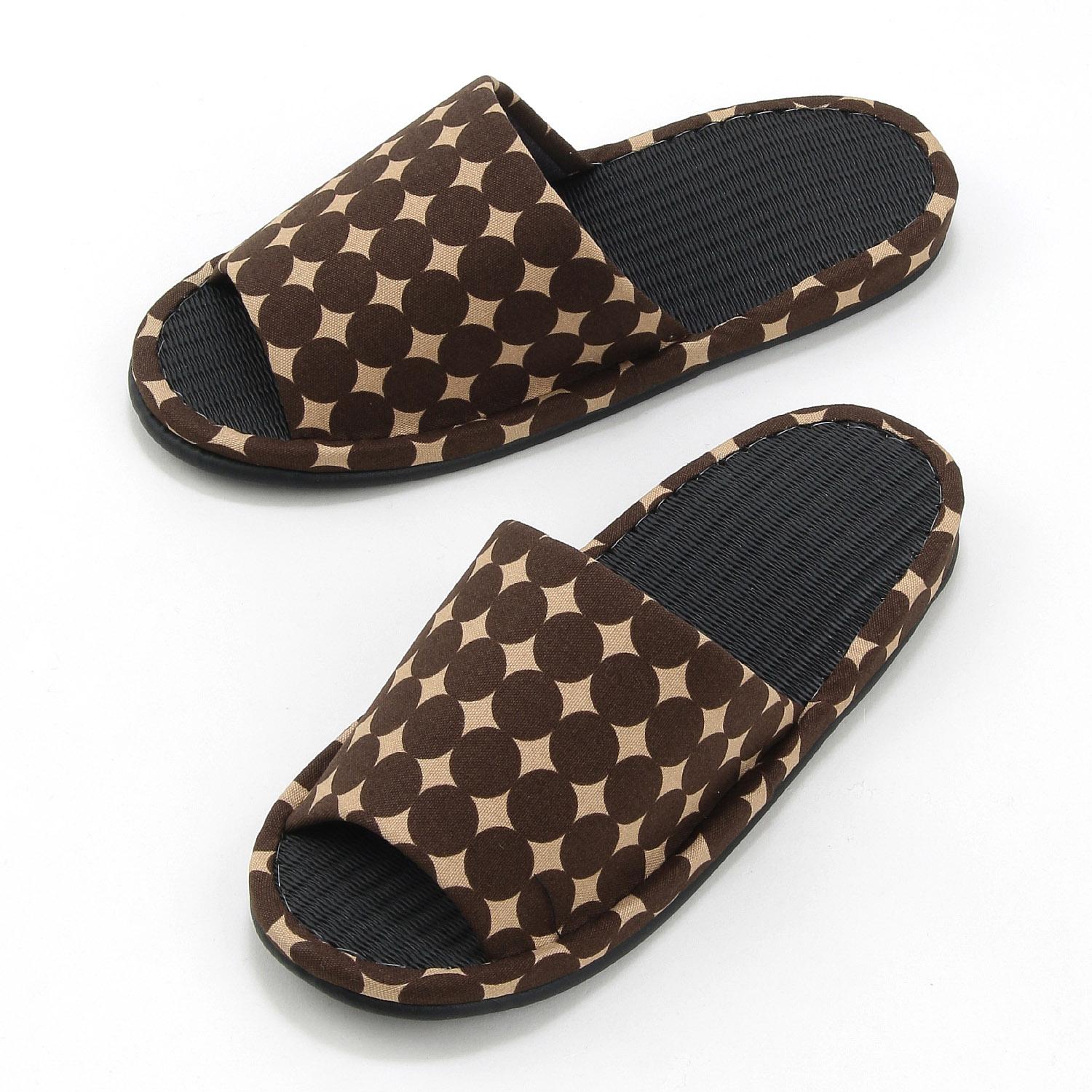 Marble Dot Charcoal Slippers M