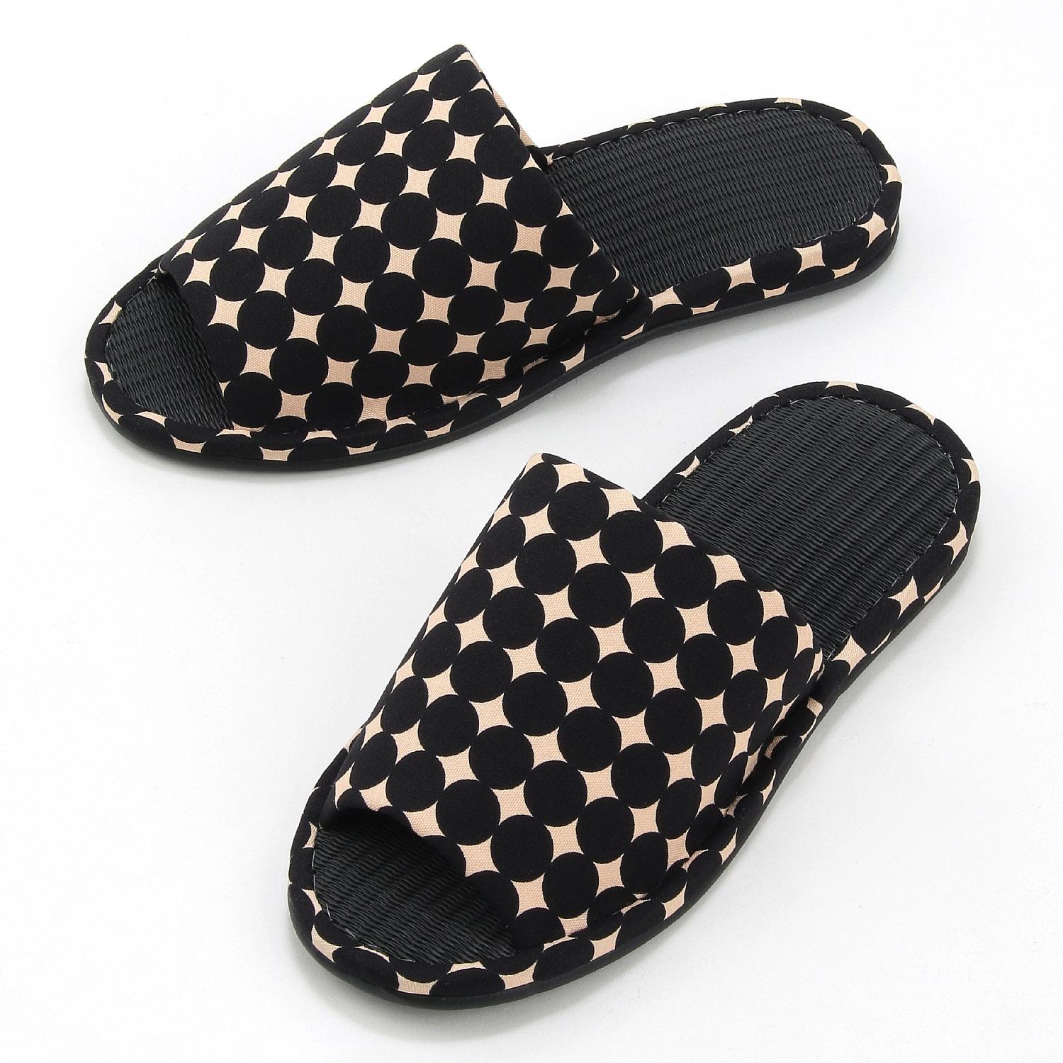 Marble Dot Charcoal Slippers L