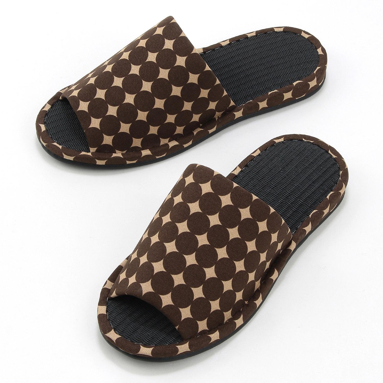 Marble Dot Charcoal Slippers L