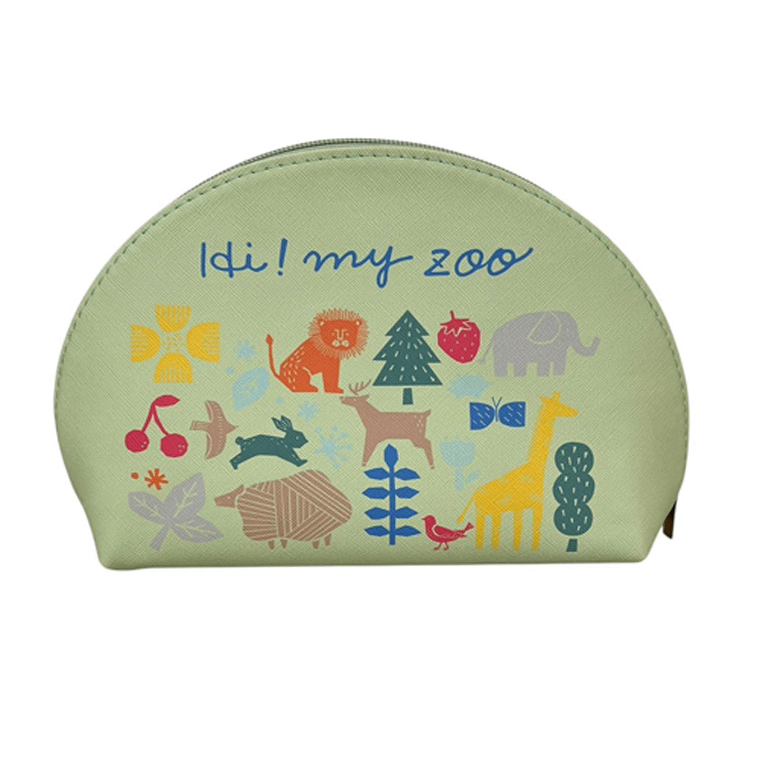HI!MY ZOO Animal Print 4-Pocket Pouch MIX・Mint Green