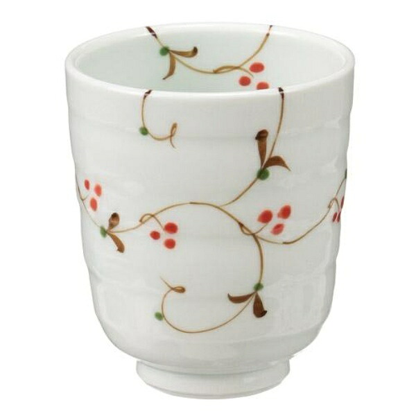 Hasami Ware Issho Pottery Lightweight Wooden Fruit Arabesque Pattern Fluffy Teacup Small Size Approx. Diameter 7cm x Height 8.5cm Capacity Approx. 200ml Porcelain Microwave Safe Made in Japan 23447