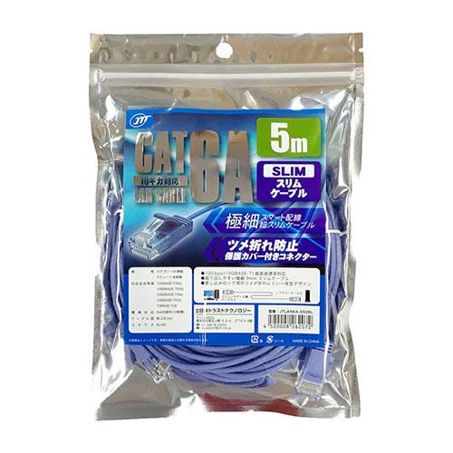 Japan Trust Technology CAT.6A Slim LAN Cable Supports up to 10Gbps (10GBASE-T) 5m Blue JTLAN6A-S50BL
