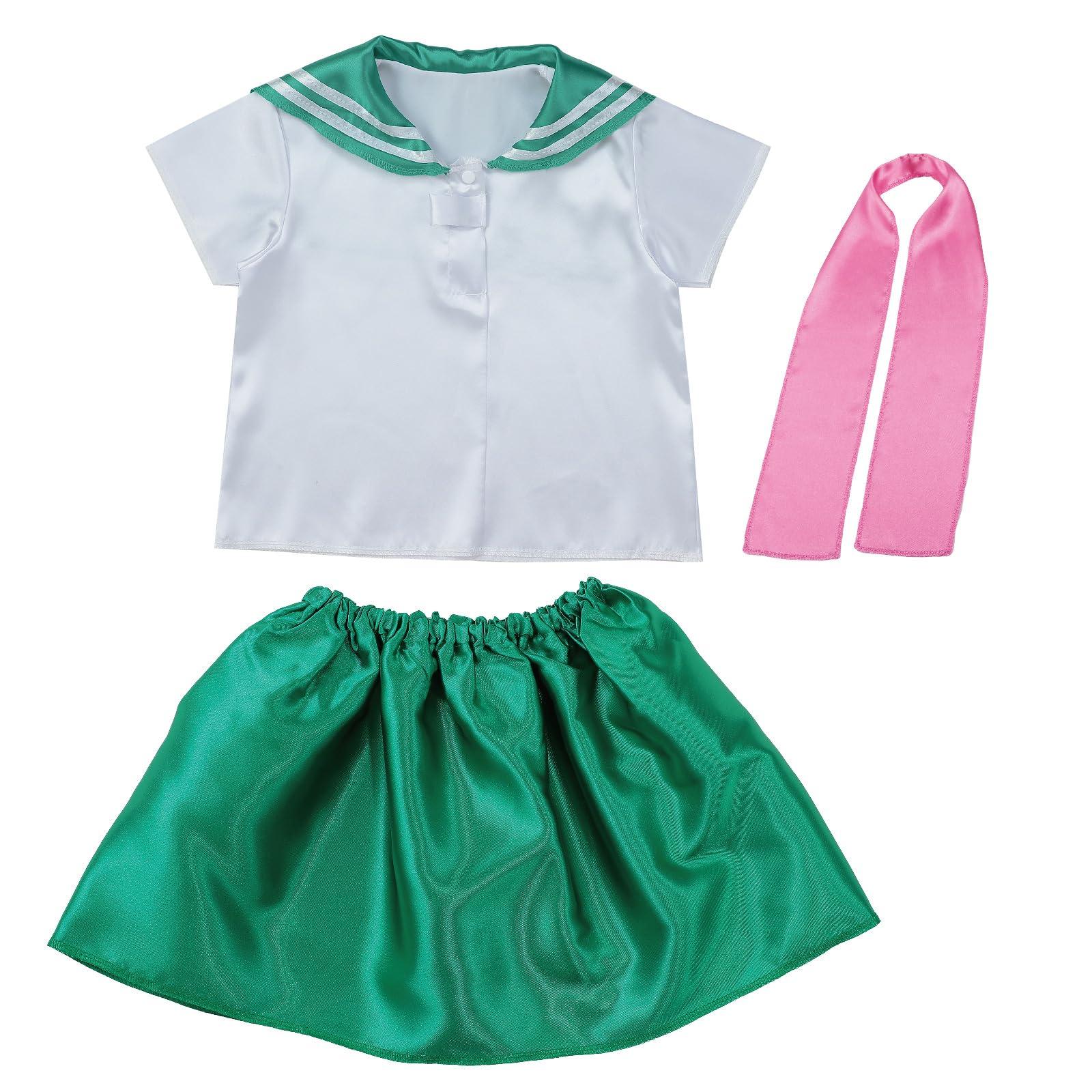 Kids Cosplay Costume Sailor Uniform Green × Pink