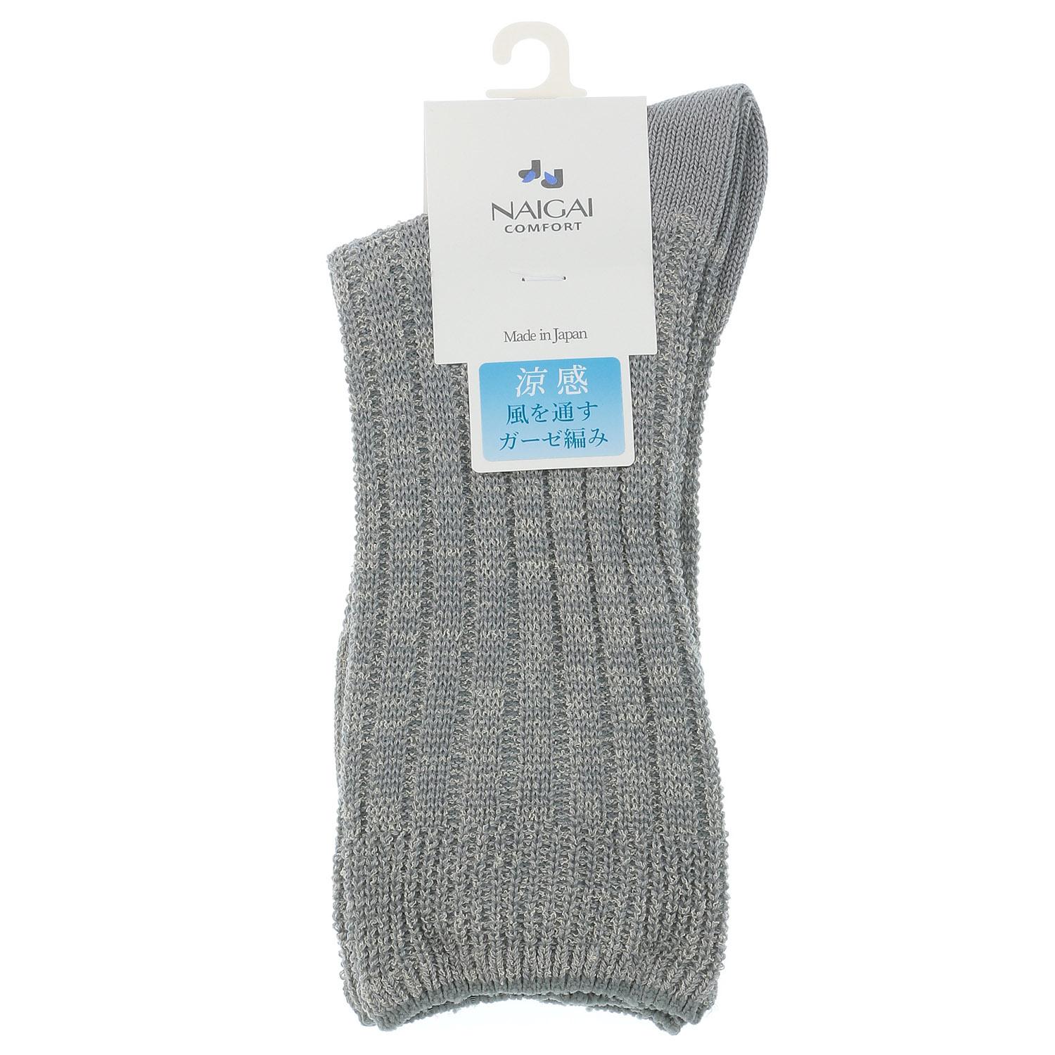 Japanese Socks Cooling Airflow Socks Soft-Top Crew Length