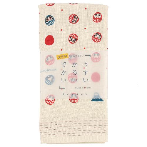 Contex Face Towel Cloth Calendar Large Towel Tenugui Seven Falls, Eight Rises Sand Beige Approx. 58×120cm 52527-049