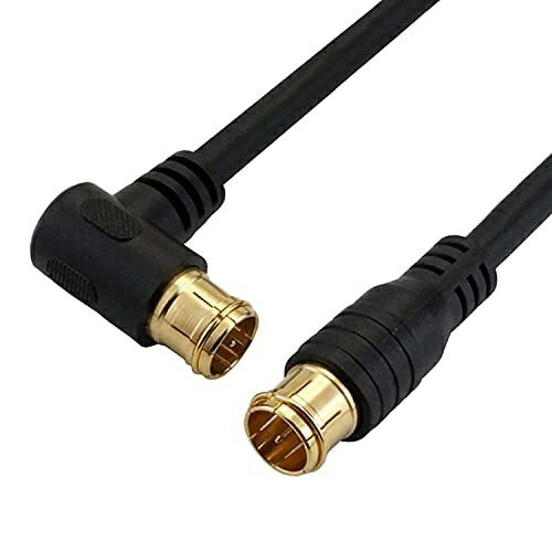 Horick Antenna Cable 7m 4K/8K/BS/CS/Terrestrial Digital/CATV Compatible S-4C-FB Coaxial L-Shaped Plug-in Type - Plug-in Type Black HAT70-120LPBK