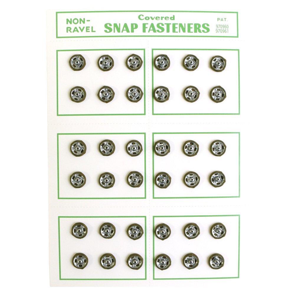 Nippon Chuko NBK Silk Snap Button 36-Piece Set φ8mm Moss Green FSLK-8-66