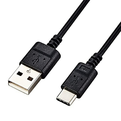 ELECOM USB Type-C Cable for Smartphones (A-C) Ultra-Thin 1.0m Black MPA-ACX10BK