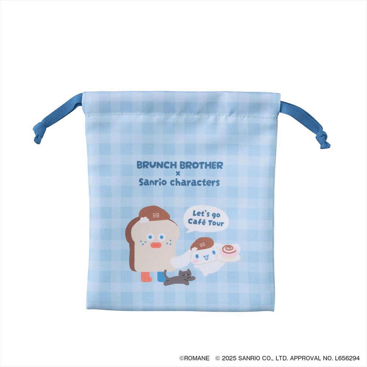 Branch Brothers x Sanrio Characters Drawstring Pouch 2-Piece Set 01_Toast x Cinnamoroll