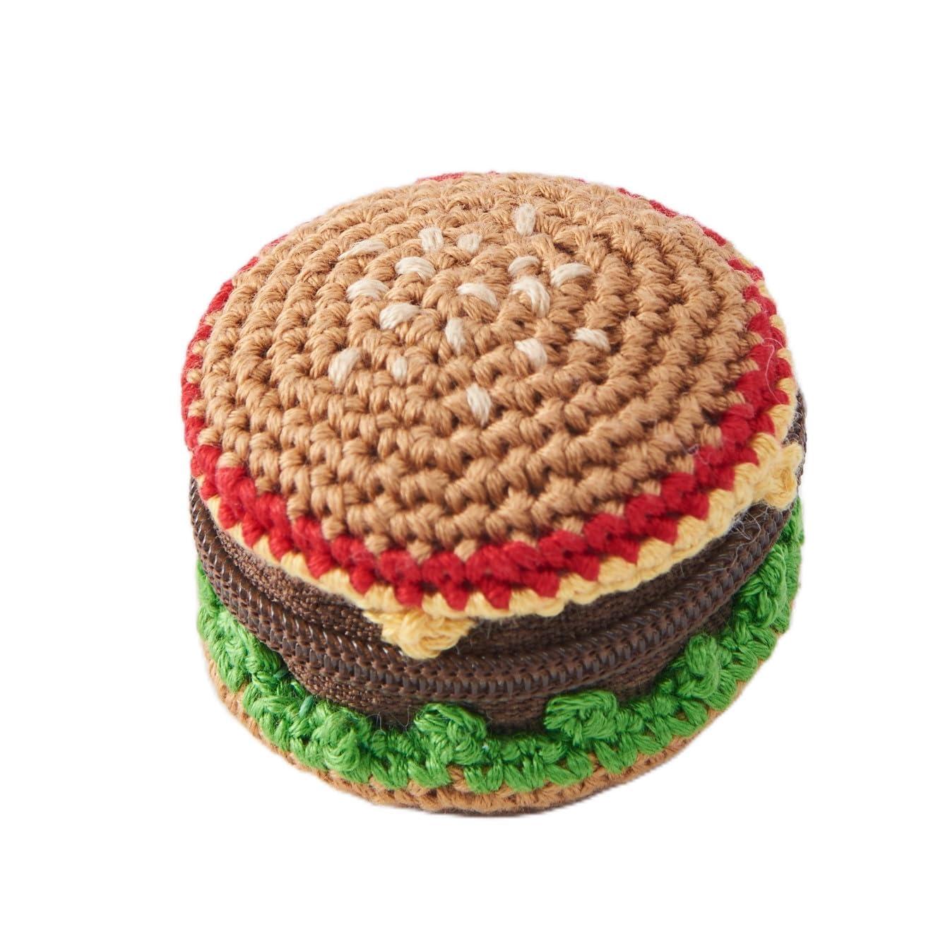 COSMO Embroidery Thread Knitted Mini Pouch (Hamburger) No.502503 Finished Size: Approx. 3.4 cm (H) x 4.2 cm (W)