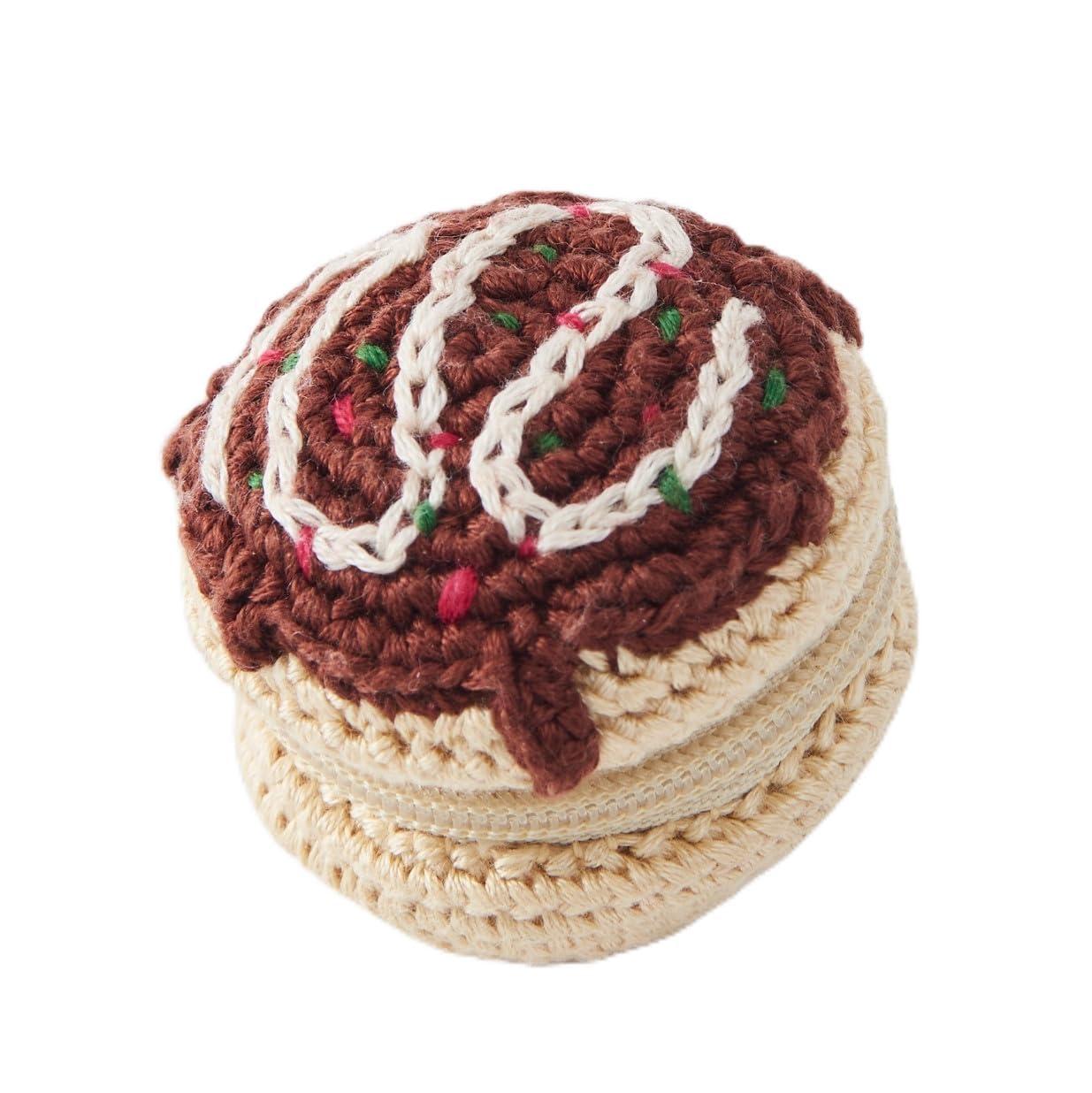 COSMO Embroidery Thread Knitted Mini Pouch (Takoyaki) No.502506 Finished Size: Approx. 4.2cm (H) x 4.3cm (W)