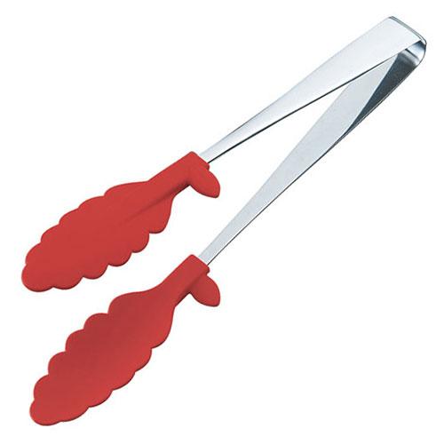 Tanabe Hardware Antibacterial Heat-Resistant Color Tong Float - Red Hygienic design with floating tip Includes head-up stand Made in Japan TK-2327