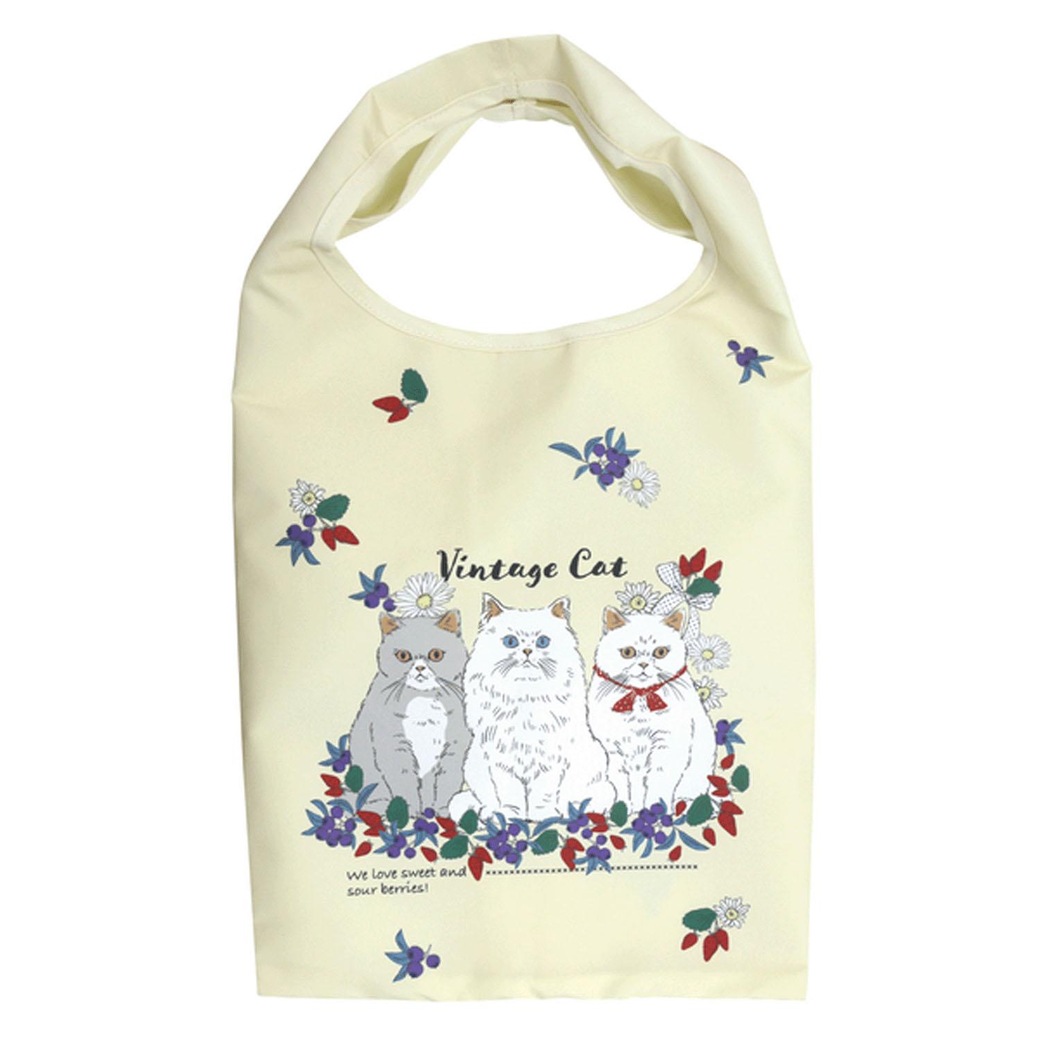 Convenience Store Bag Vintage Cat Cream