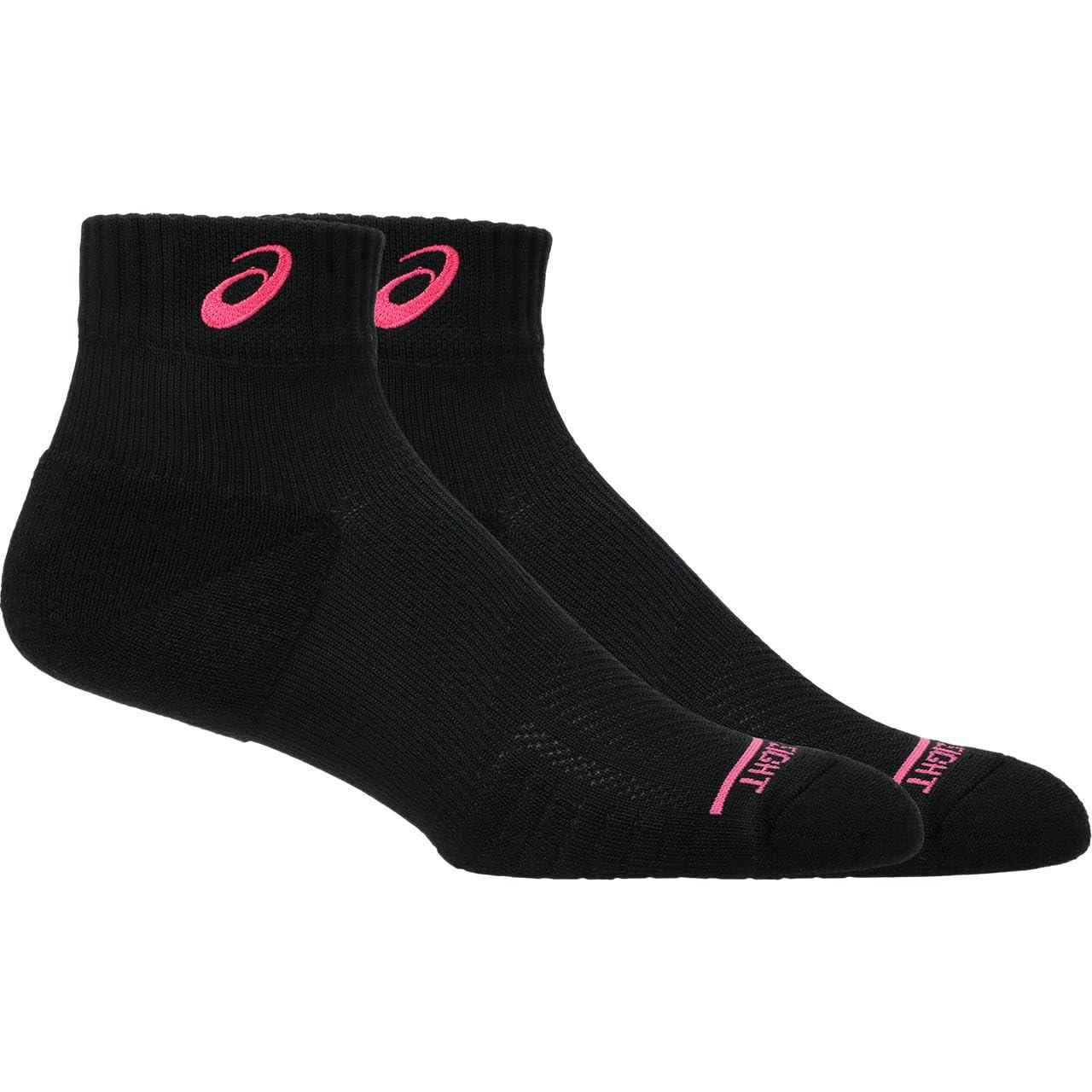 [ASICS] Volleyball Accessories Support Short Socks 12 3053A163 Unisex Adult 002 (Performance Black/Pink) L