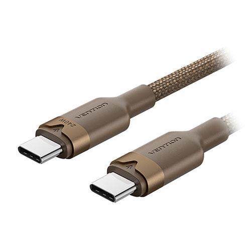VENTION USB 2.0 Type-C Male to Type-C Male 5A Cable 2m Aluminum Alloy Type eMarke Compliant Gold TR-1375