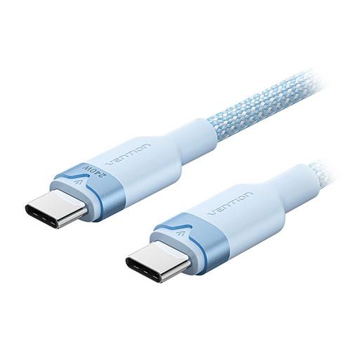 VENTION USB 2.0 Type-C Male to Type-C Male 5A Cable 2m Aluminum Alloy Type eMarke Compliant Blue TR-1399