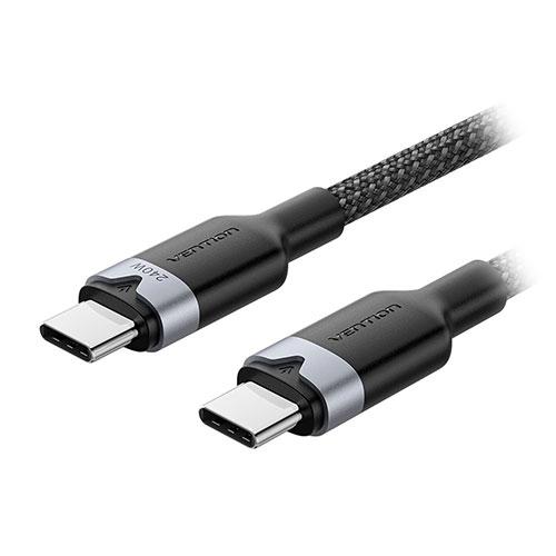 VENTION USB 2.0 Type-C Male to Type-C Male 5A Cable 2m Aluminum Alloy Type eMarke Compliant Black TR-1412