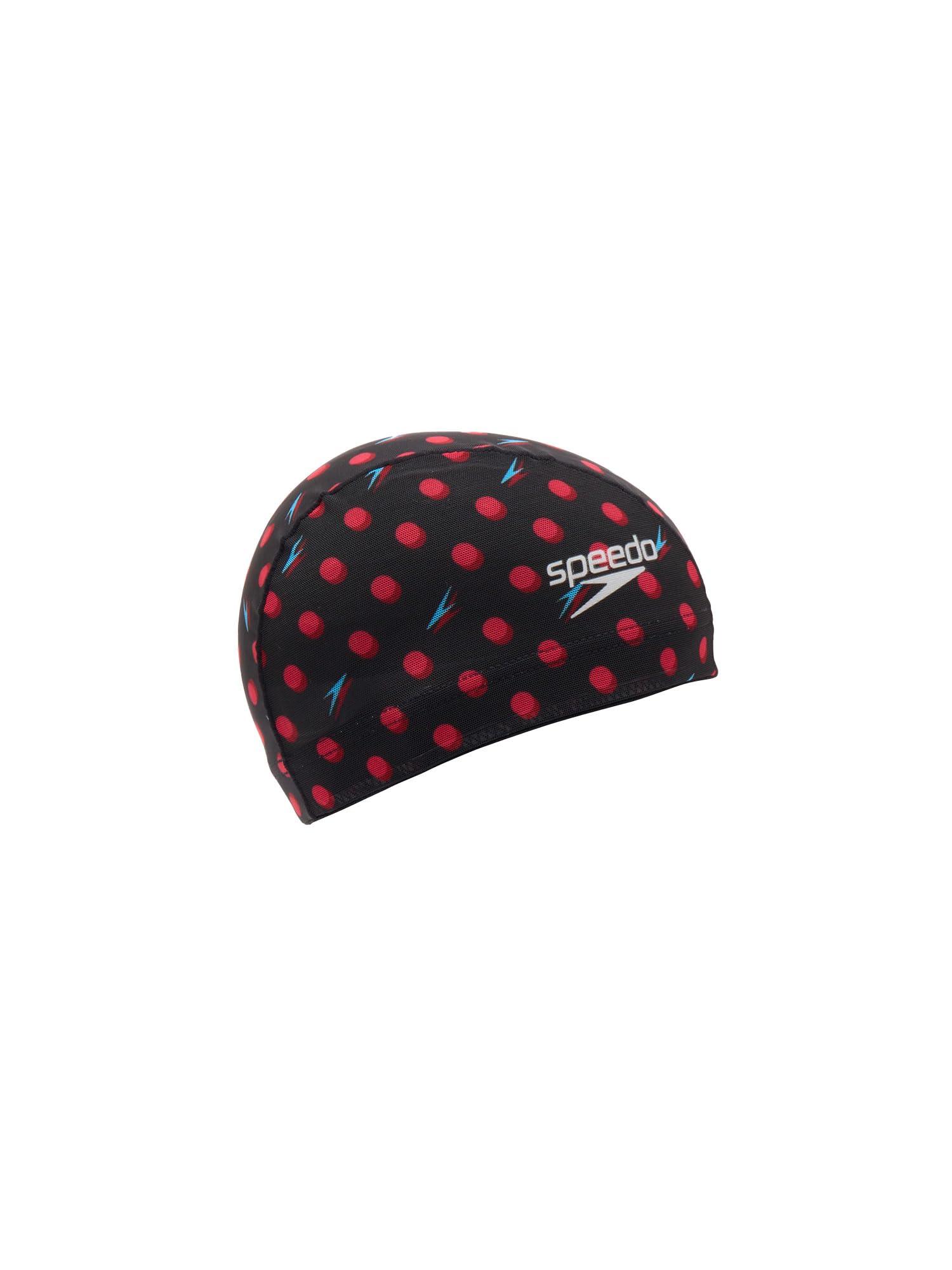 [Speed] Swim Cap Boom Dots Mesh Cap Unisex Red/Turquoise L