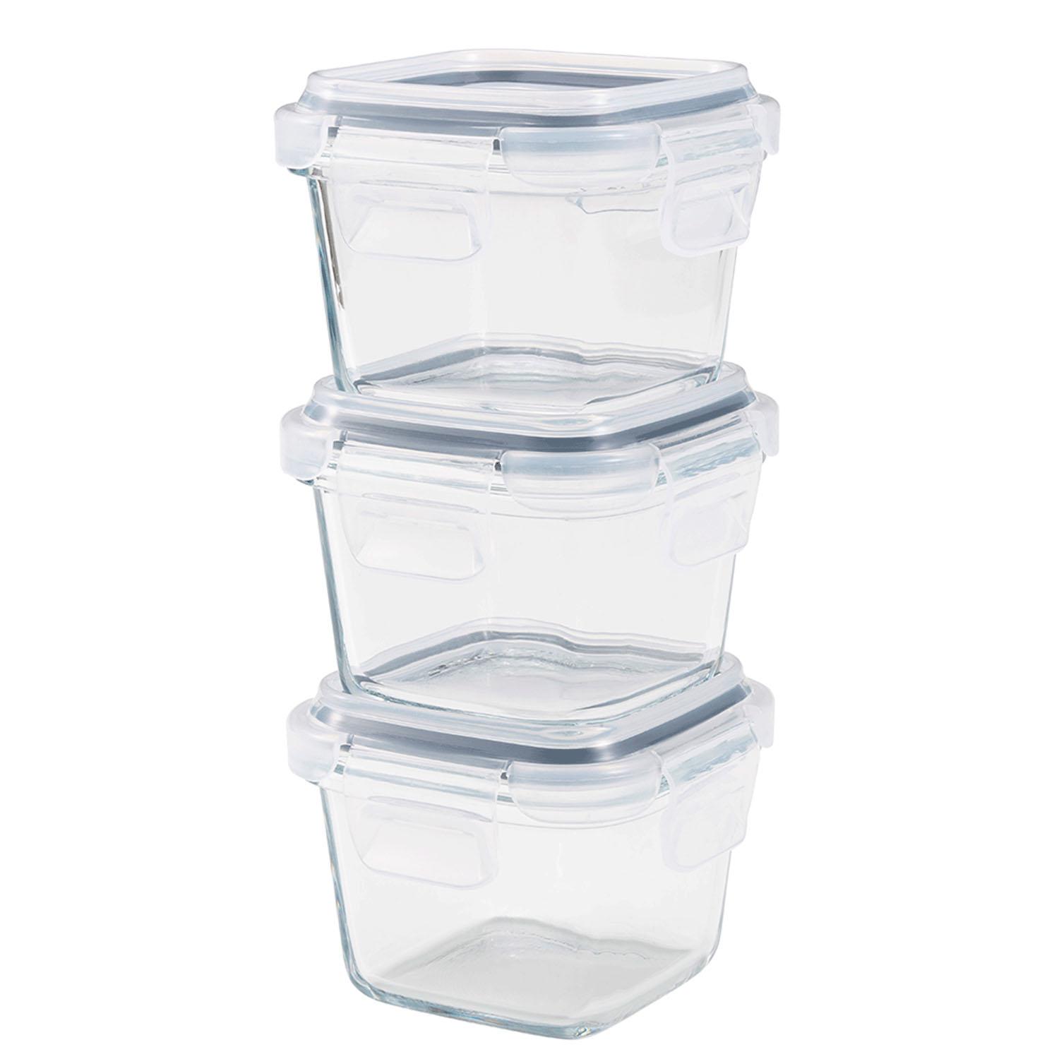 CB JAPAN atomico Heat-Resistant Glass Storage Container Set of 3 02 Square
